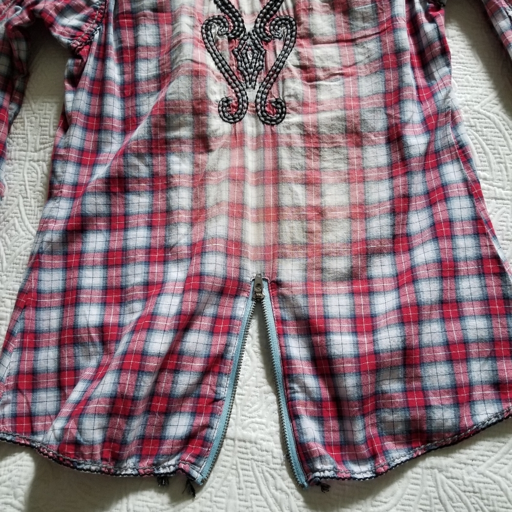 Roar Western Rhinestone Button Down Size Small - image 7